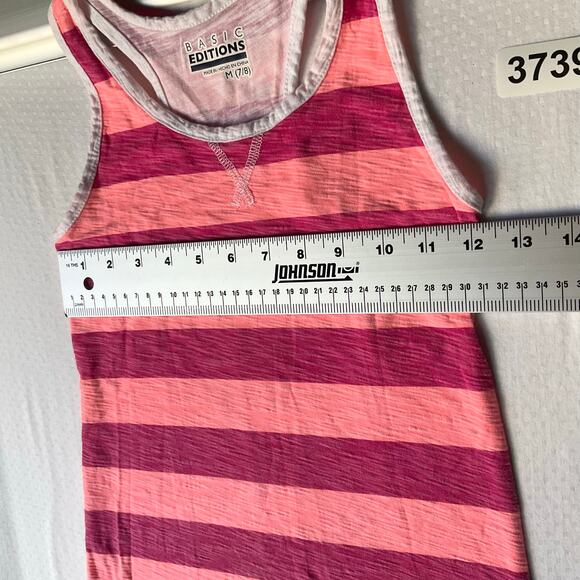 Basic Edition Big Girl Maxi Dress size M (7/8) Sleeveless Slit Side Stretch Pink - Picture 2 of 7